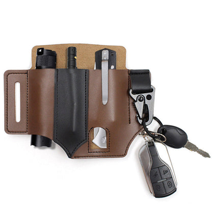 Blaudonau- EDC Multitool Gürtelschlaufenholster kaffee PU