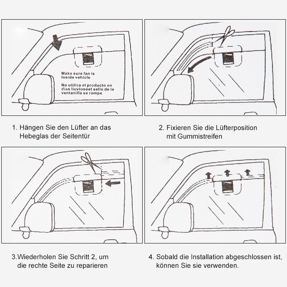 Blaudonau- Solarbetriebener Auto-Kühlerlüfter