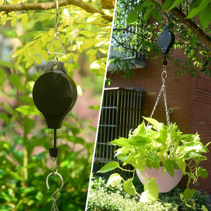 Blaudonau- Einziehbarer Haken, Pflanze Seilzug für Garten Töpfe und Vogel-Feeder