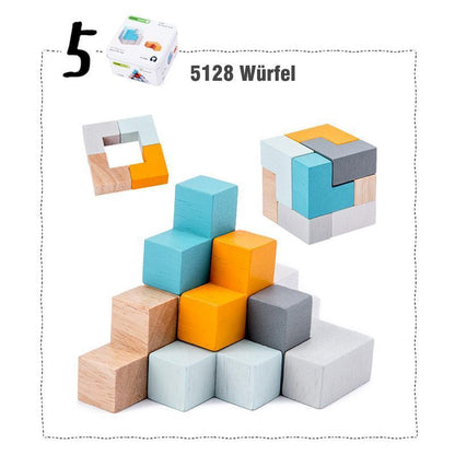 Blaudonau- Rubiks Würfel-Puzzle-Blöcke mit Eisenbox