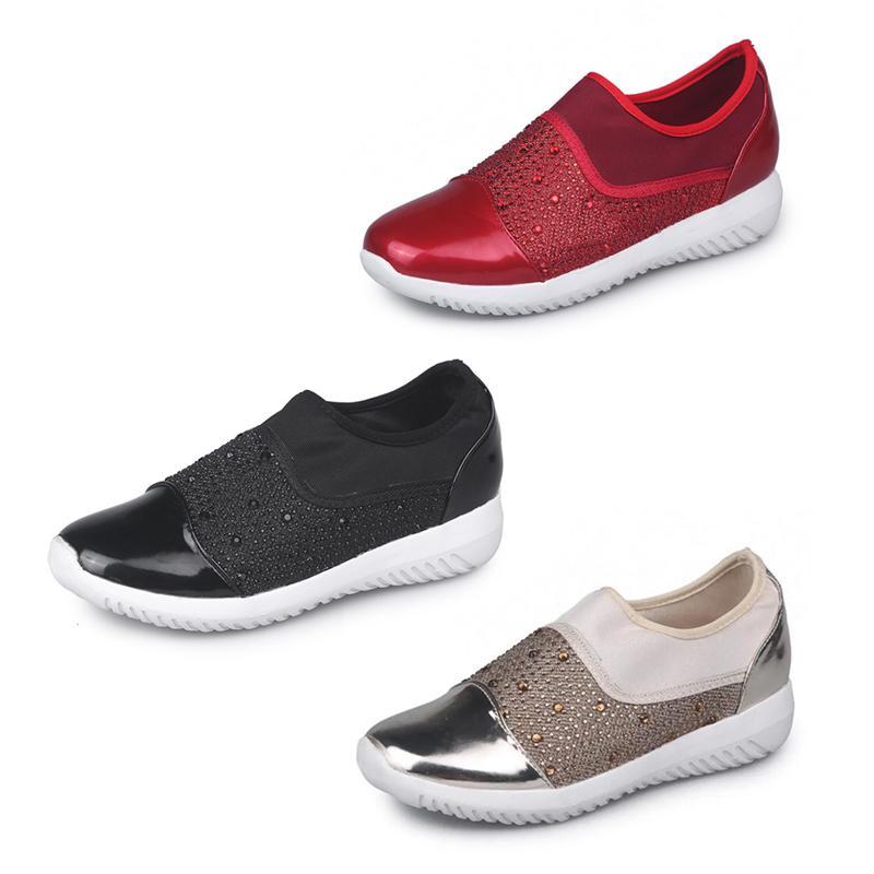 Blaudonau- Damen Gewebte Mesh Flache Schuhe