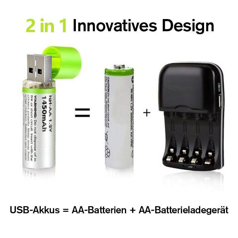 Blaudonau- USB wiederaufladbare AA-Batterien