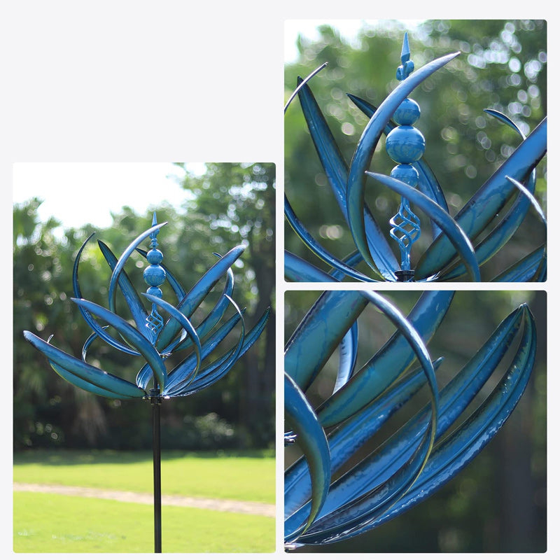 Blaudonau- Blauer Windspinner aus Metall