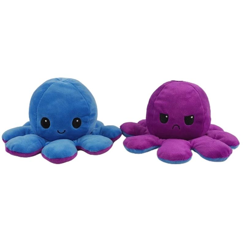 Blaudonau- Octopus Plüschspielzeug Blau Lila