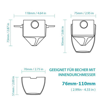 Blaudonau- Kaffeefilterbecher aus Edelstahl