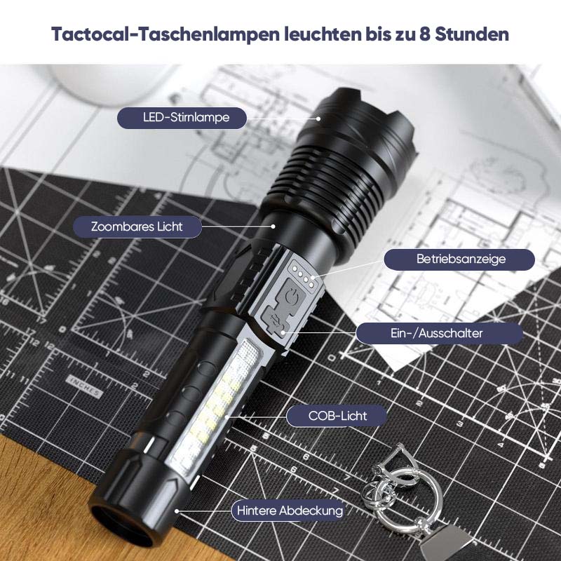 Blaudonau- Ultrahelle Taschenlampe mit weißem Laser und großer Reichweite