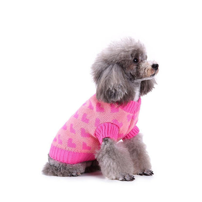 Blaudonau- Weihnachtsschneeflocke Warmer Pullover für Hunde Rosa