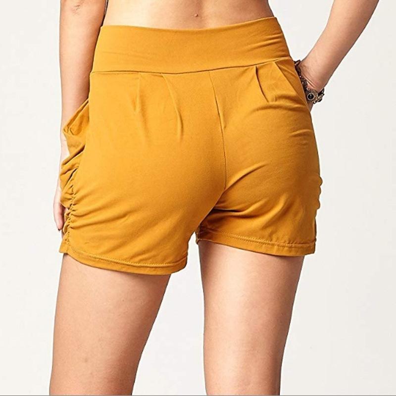 Blaudonau- Hohe-Taille gefaltete Tasche Shorts