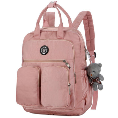 Blaudonau- Große Kapazität Multi-Pocket Wasserdichter Rucksack rosa