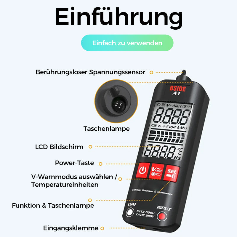 Blaudonau- A1 Vollautomatisches Anti-Burn Intelligentes Digitalmultimeter