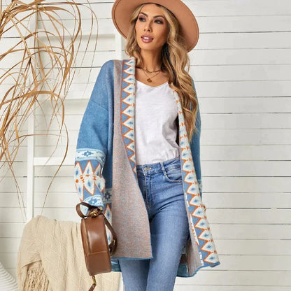 Blaudonau- AMAYA - Strickjacke im Boho-Stil