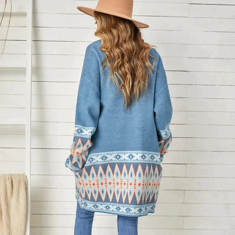 Blaudonau- AMAYA - Strickjacke im Boho-Stil