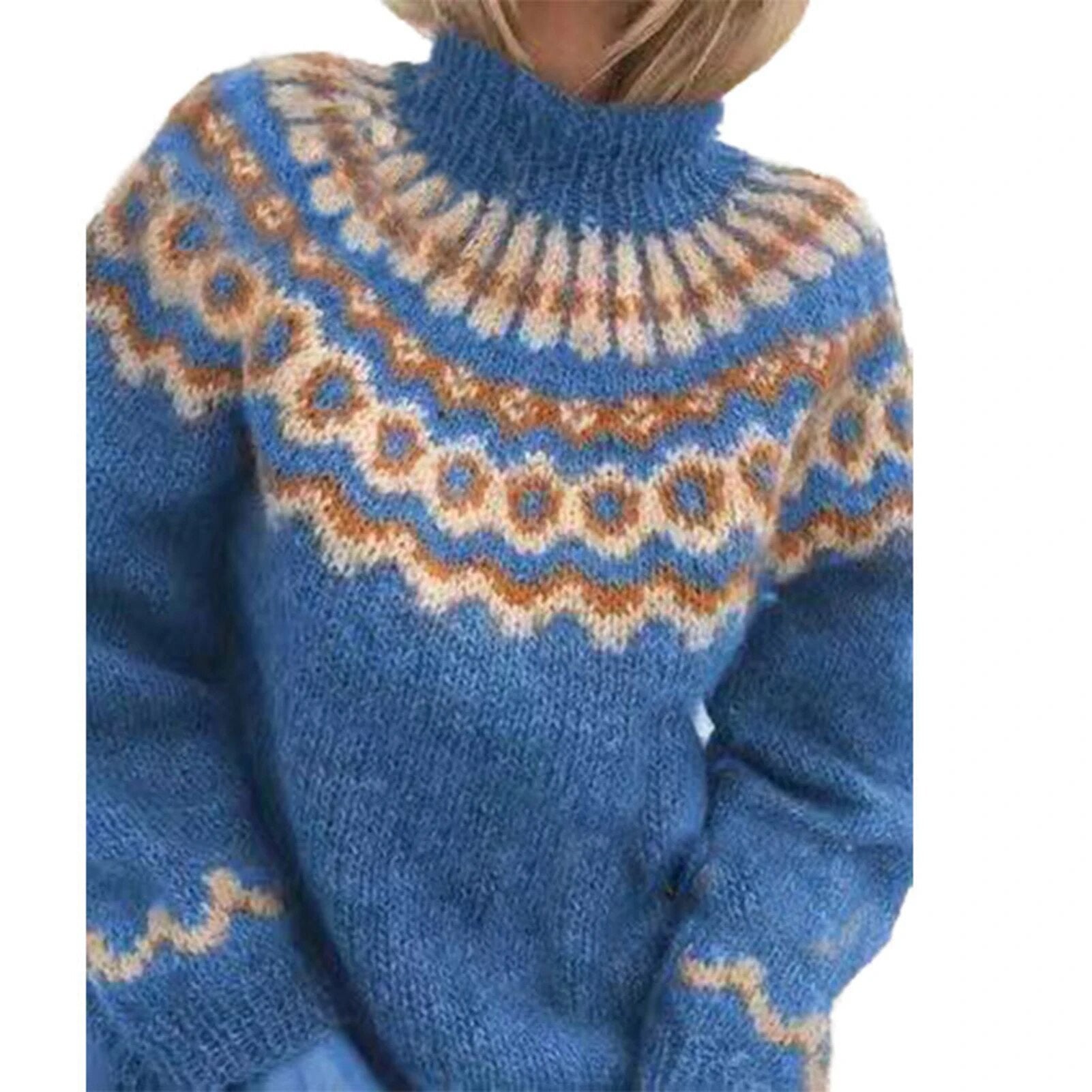 Blaudonau- ATHENA - Rollkragenstrickpullover für Damen