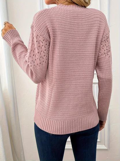 Blaudonau- AUDREY - Eleganter Hohlsaum-Pullover