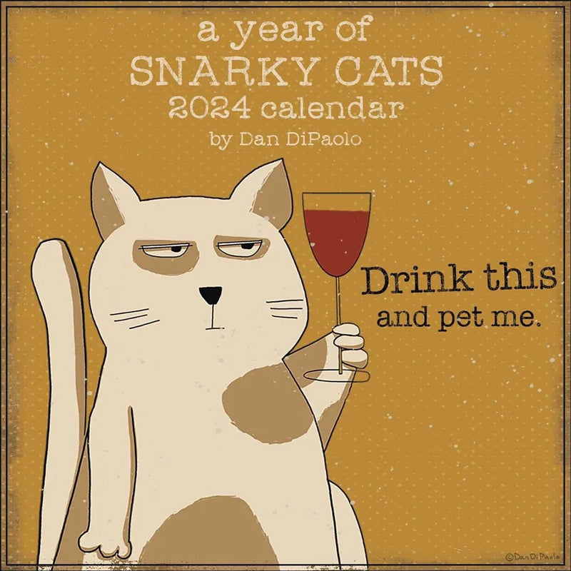 Blaudonau- A Year of Snarky Cats 2024 Wall Calendar