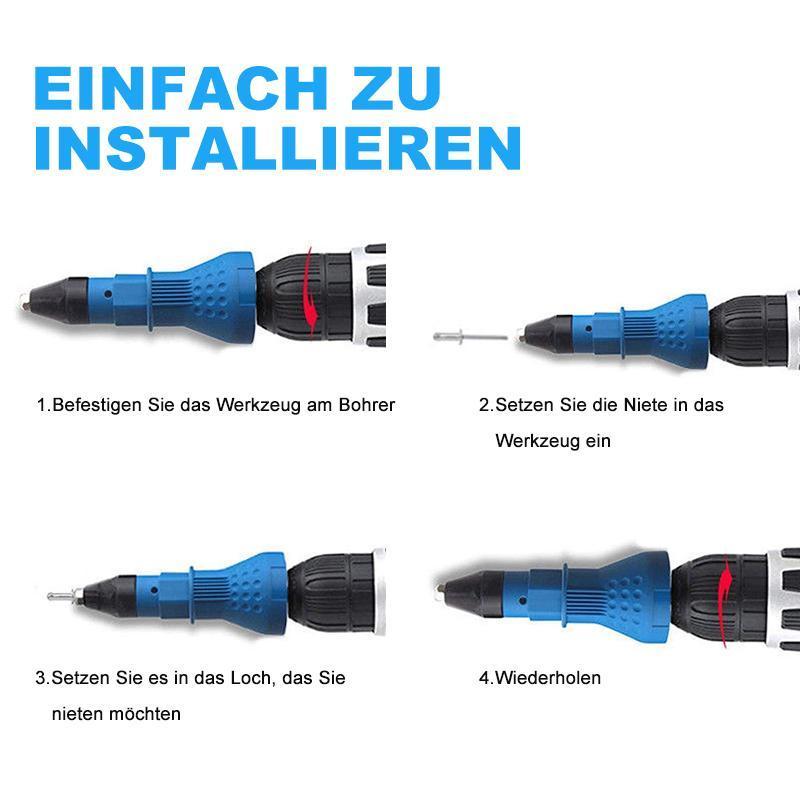 Blaudonau- Abnehmbarer Nietpistolen-Bohradapter