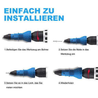 Blaudonau- Abnehmbarer Nietpistolen-Bohradapter