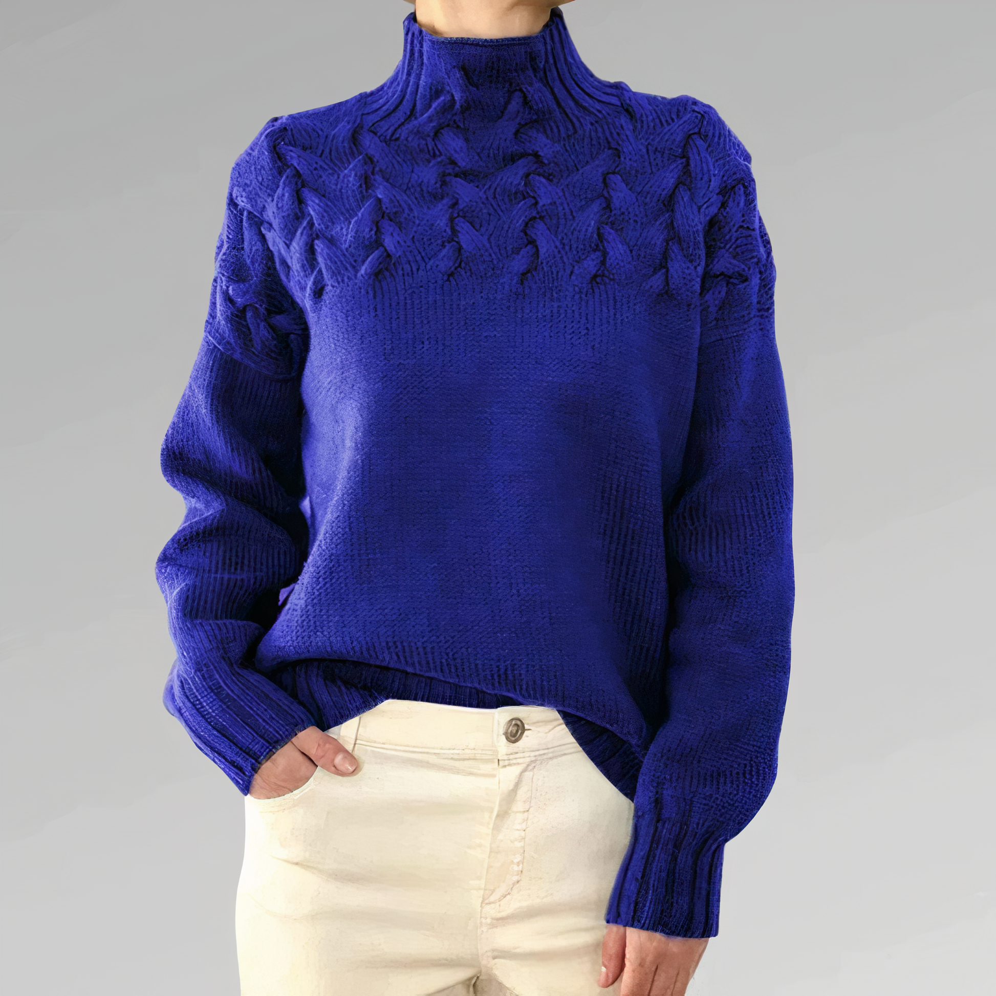 Blaudonau- CHLOE - Strickpullover mit Zopfmuster