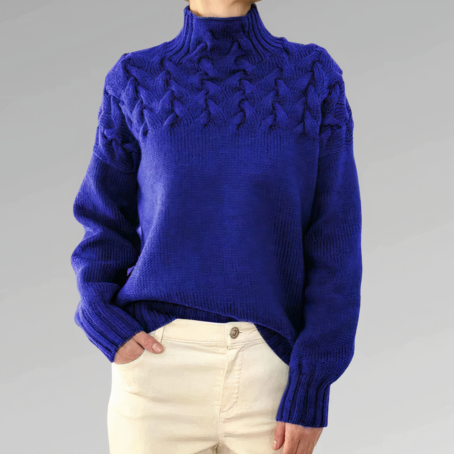 Blaudonau- CHLOE - Strickpullover mit Zopfmuster