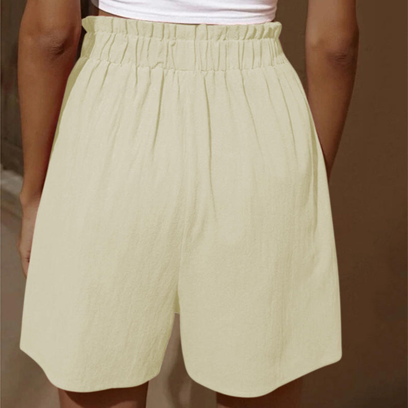 Blaudonau- Einfarbige Lässige Strandshorts Für Damen Khaki