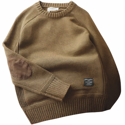 Blaudonau- FAIZAN - Gestrickter geflickter Pullover