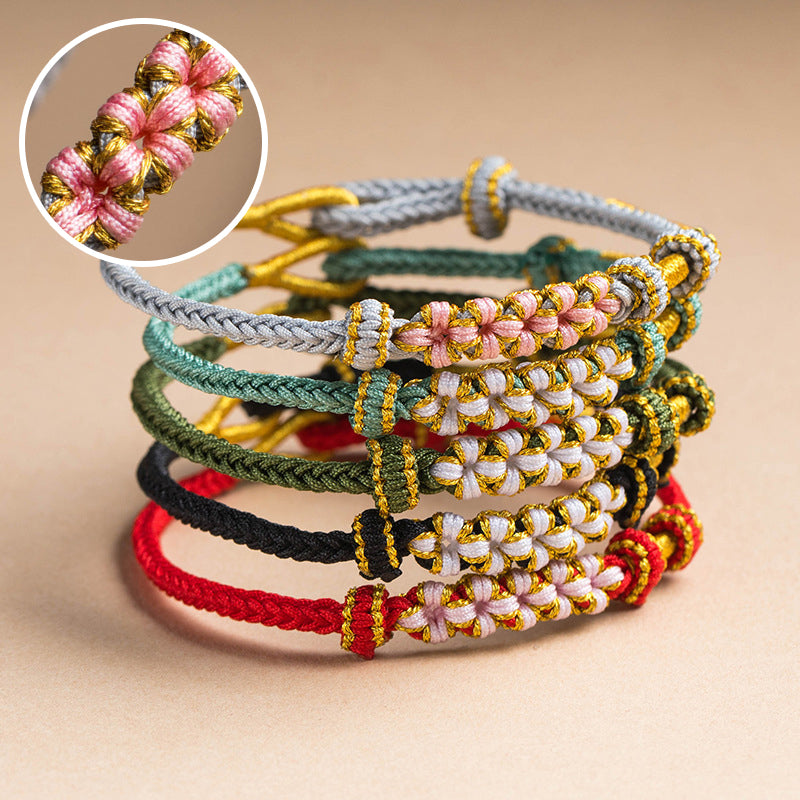 Blaudonau- Pfirsichblüten Knoten Armband