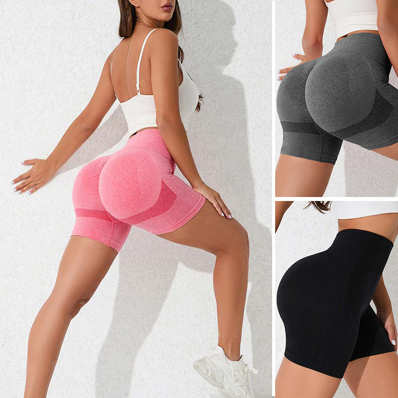 Blaudonau- Bauchkontrollierende Gym-Shorts für Damen mit hoher Taille