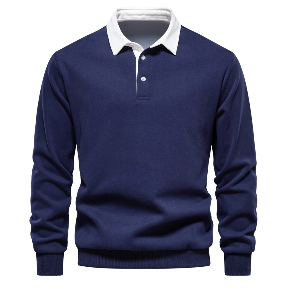 Blaudonau- HENLEY - Poloshirt für Männer