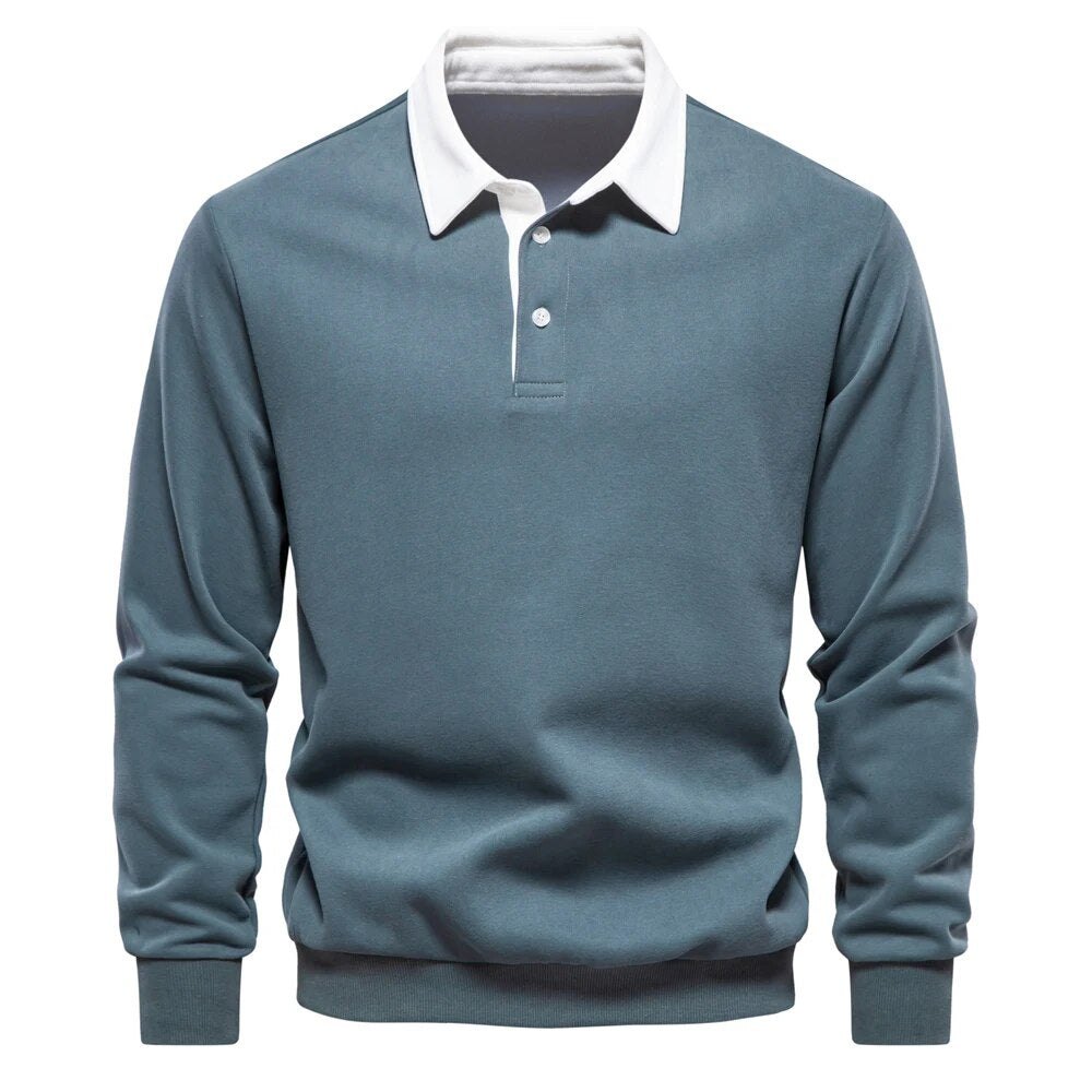 Blaudonau- HENLEY - Poloshirt für Männer