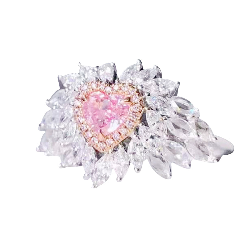 Blaudonau- Heart-Shaped Pink Diamond Ring