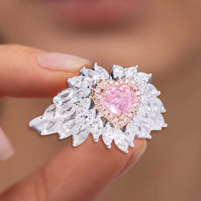 Blaudonau- Heart-Shaped Pink Diamond Ring