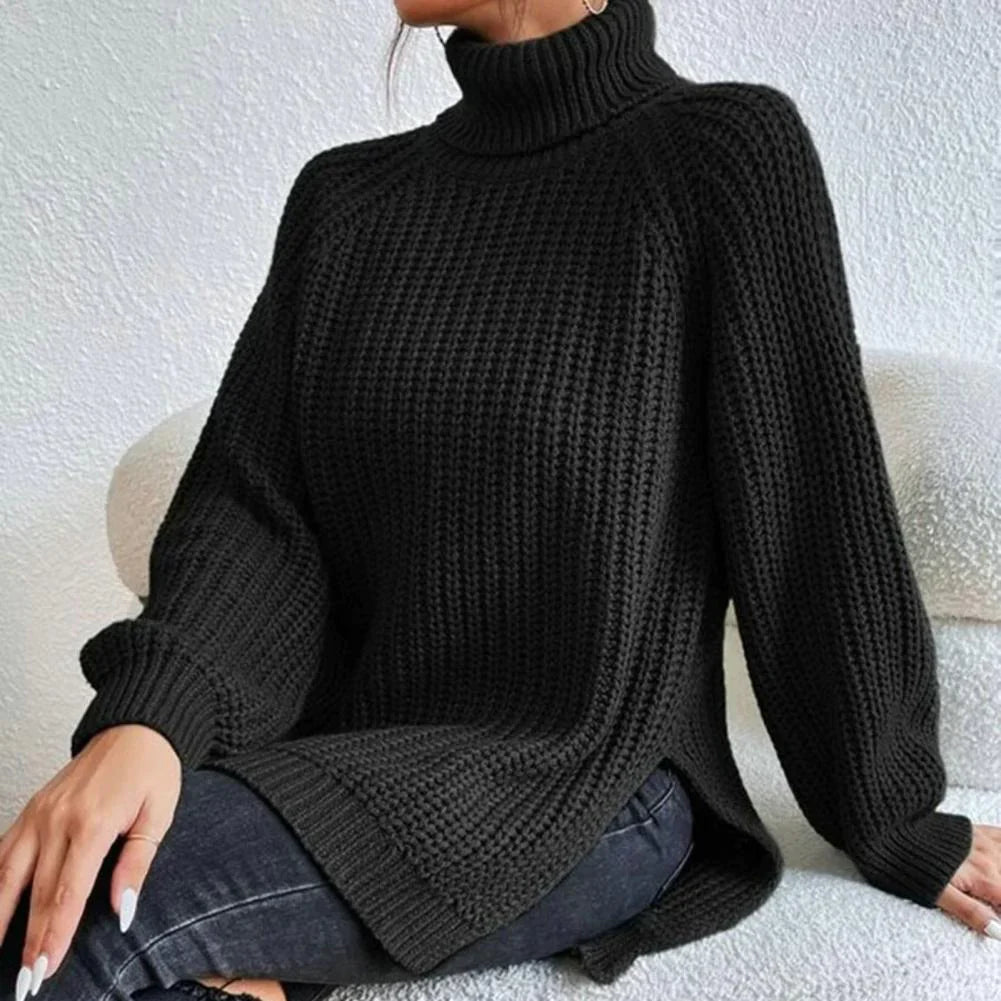 Blaudonau- KALIYAH - Eleganter Rollkragen-Strickpullover