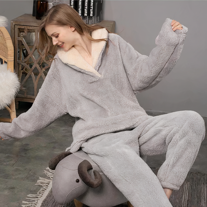 Blaudonau- LONDYN - Pyjama-Set aus Fleece für Damen