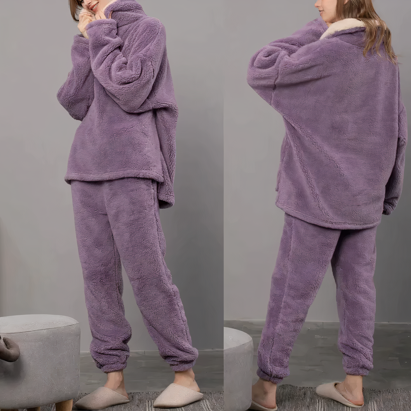 Blaudonau- LONDYN - Pyjama-Set aus Fleece für Damen