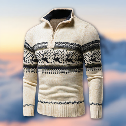 Blaudonau- MUNRO - Strickpullover mit halbem Reißverschluss