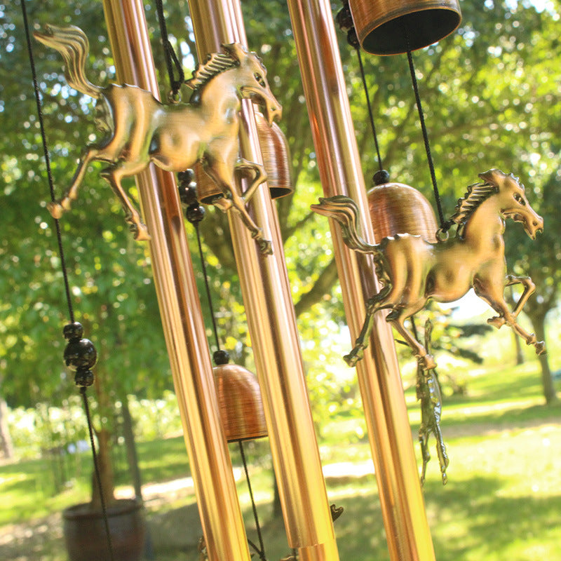 Blaudonau- Retro Bronze Horse Wind Chime