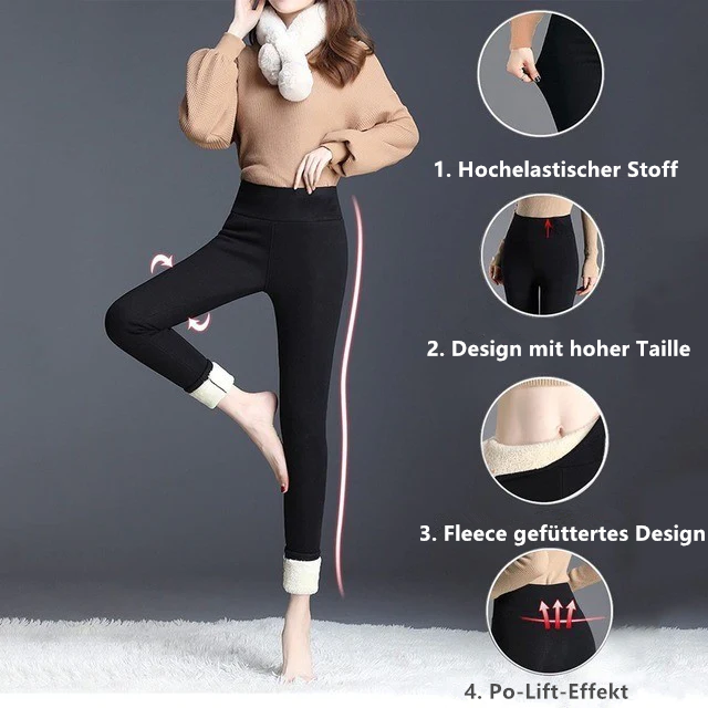 Blaudonau- Winterleggings aus Lammsamt