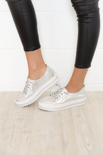 Blaudonau- 🔥 Sommerspecial 🔥SNEAKERS AUS DIAMOND SILVER LEDER