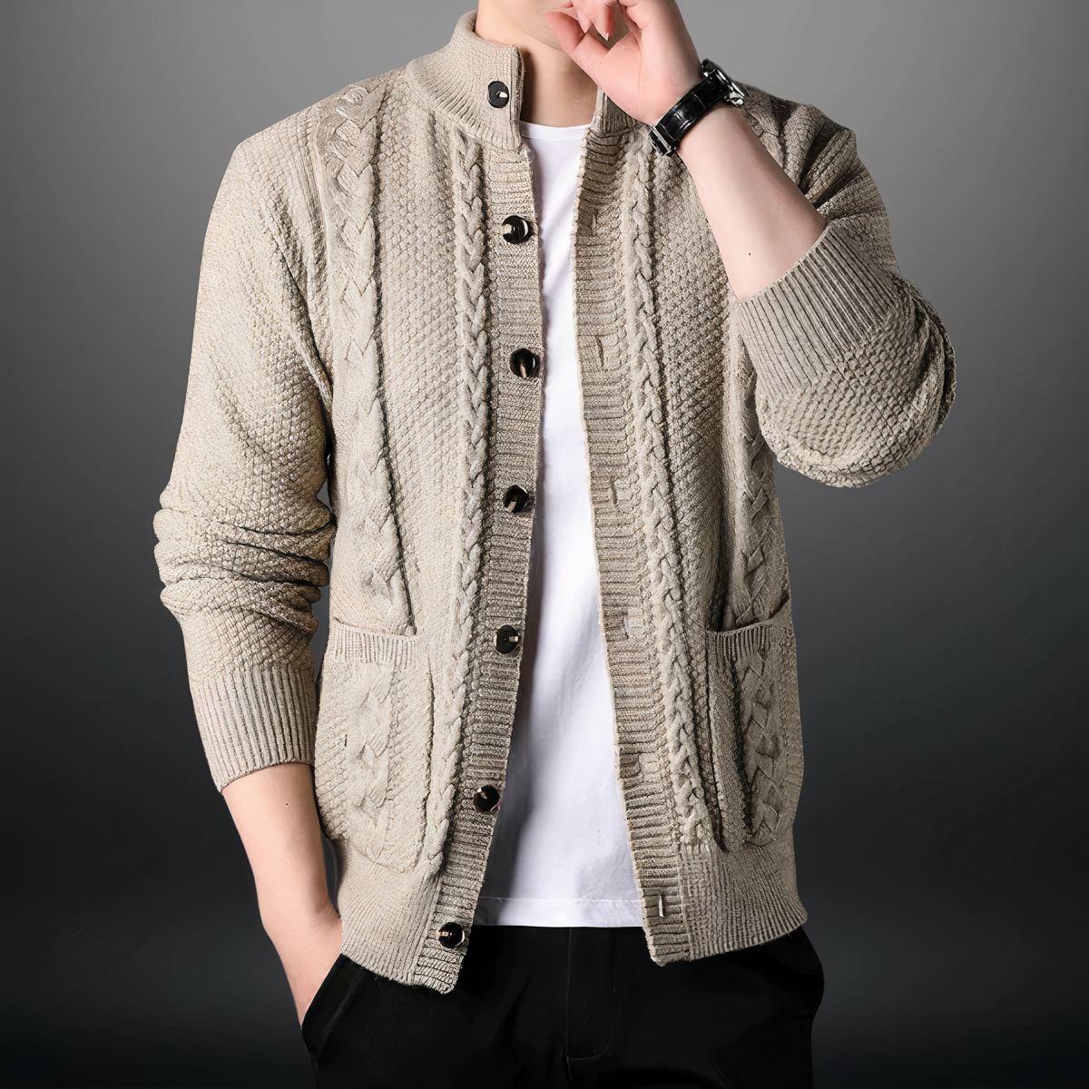 Blaudonau- TOBY - Modischer Strickcardigan für Männer