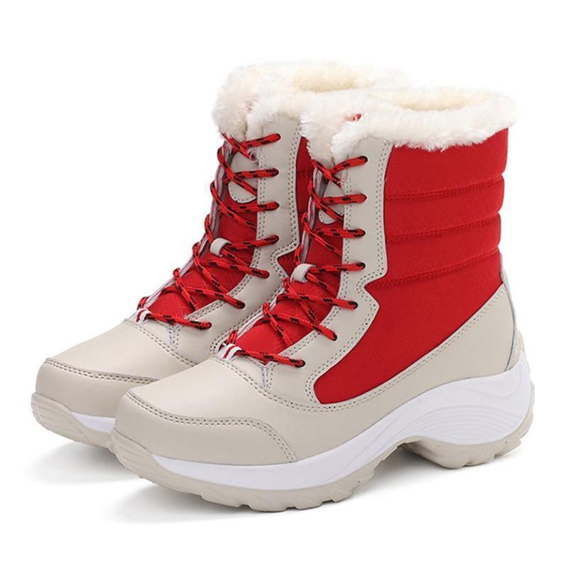 Blaudonau- Wasserdichte Winter Frauen Schneeschuhe Rot