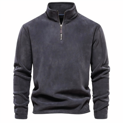 Blaudonau- XAVIER - Kragen Zip Fleece Pullover