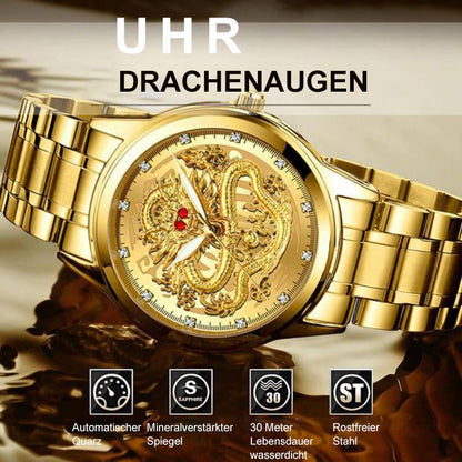 Blaudonau- Modische Goldene Drachenuhr