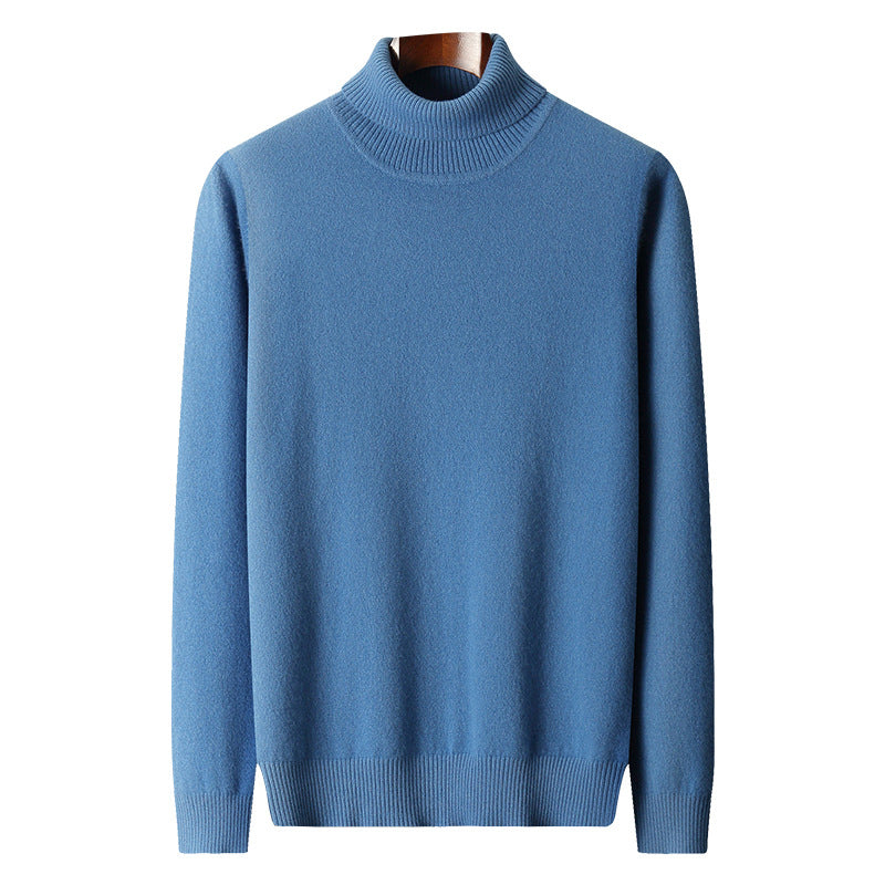 Blaudonau- Einfarbiger Eleganter Rollkragenpullover für Herren