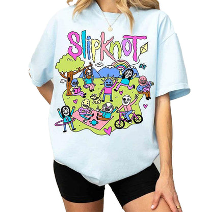 Blaudonau- Slipknot – T-Shirt mit Aufdruck „Happy Times“