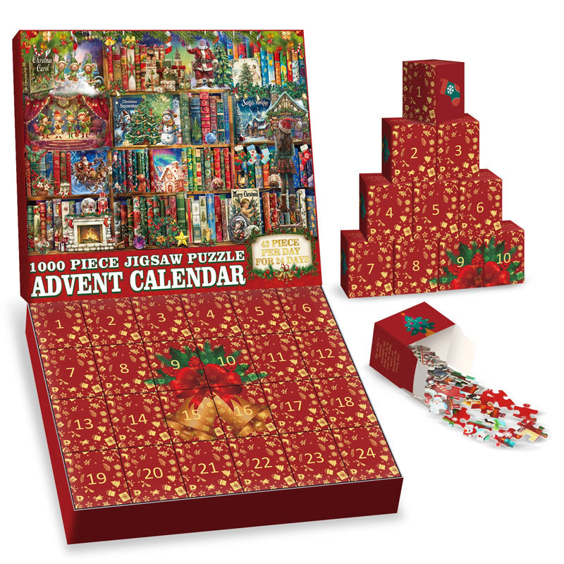 Blaudonau- Weihnachts-Schnitzeljagd-Adventskalender-Puzzle (1000 Teile)