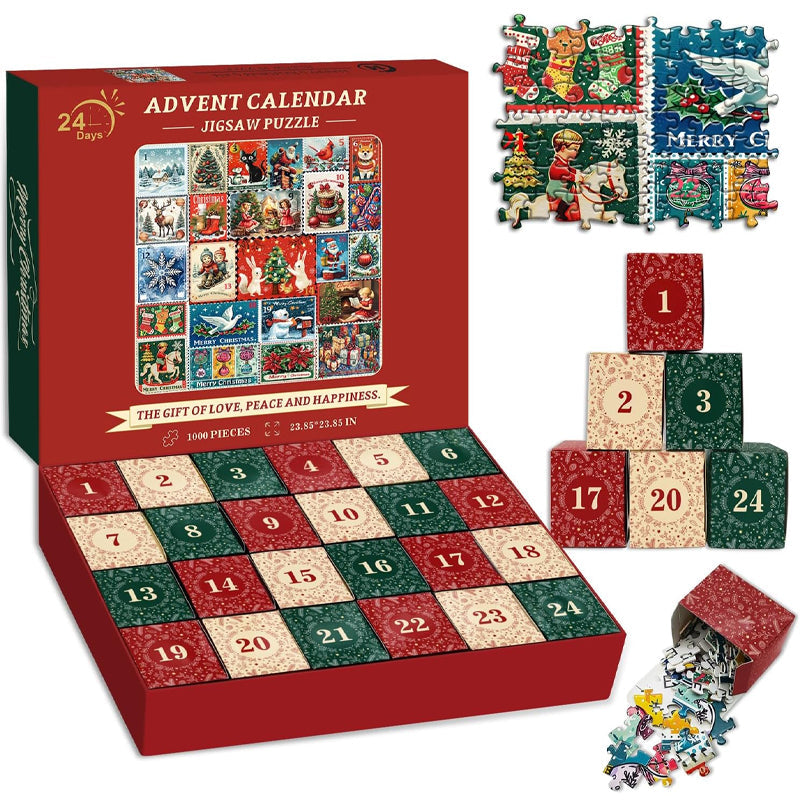 Blaudonau- Weihnachtsstempel Adventskalender Puzzle 1000 Teile