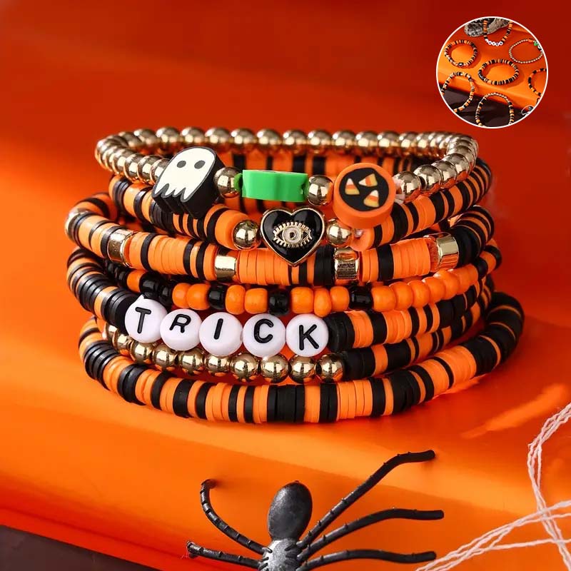 Blaudonau- 7-teiliges New Ambiance Halloween-Armbandset