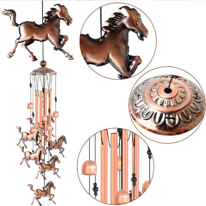 Blaudonau- Retro Bronze Horse Wind Chime