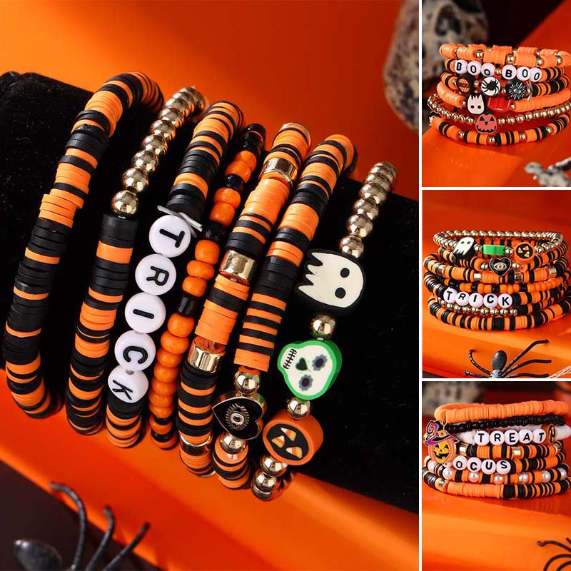 Blaudonau- 7-teiliges New Ambiance Halloween-Armbandset