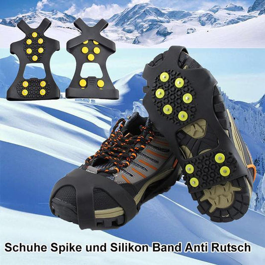 Blaudonau- Steigeisen, Schuhe Spike und Silikon Band Anti Rutsch auf Eis und Schnee